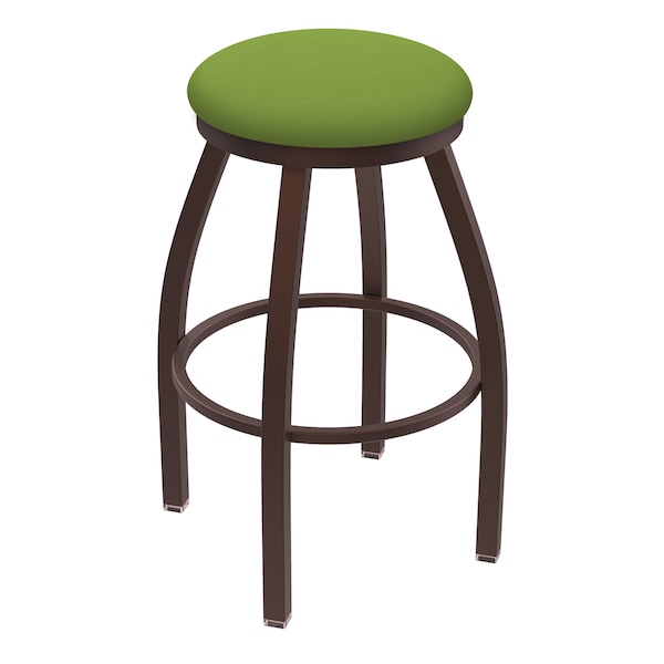 36" Swivel X-Tall Bar Stool, Bronze Finish, Canter Kiwi Green Seat